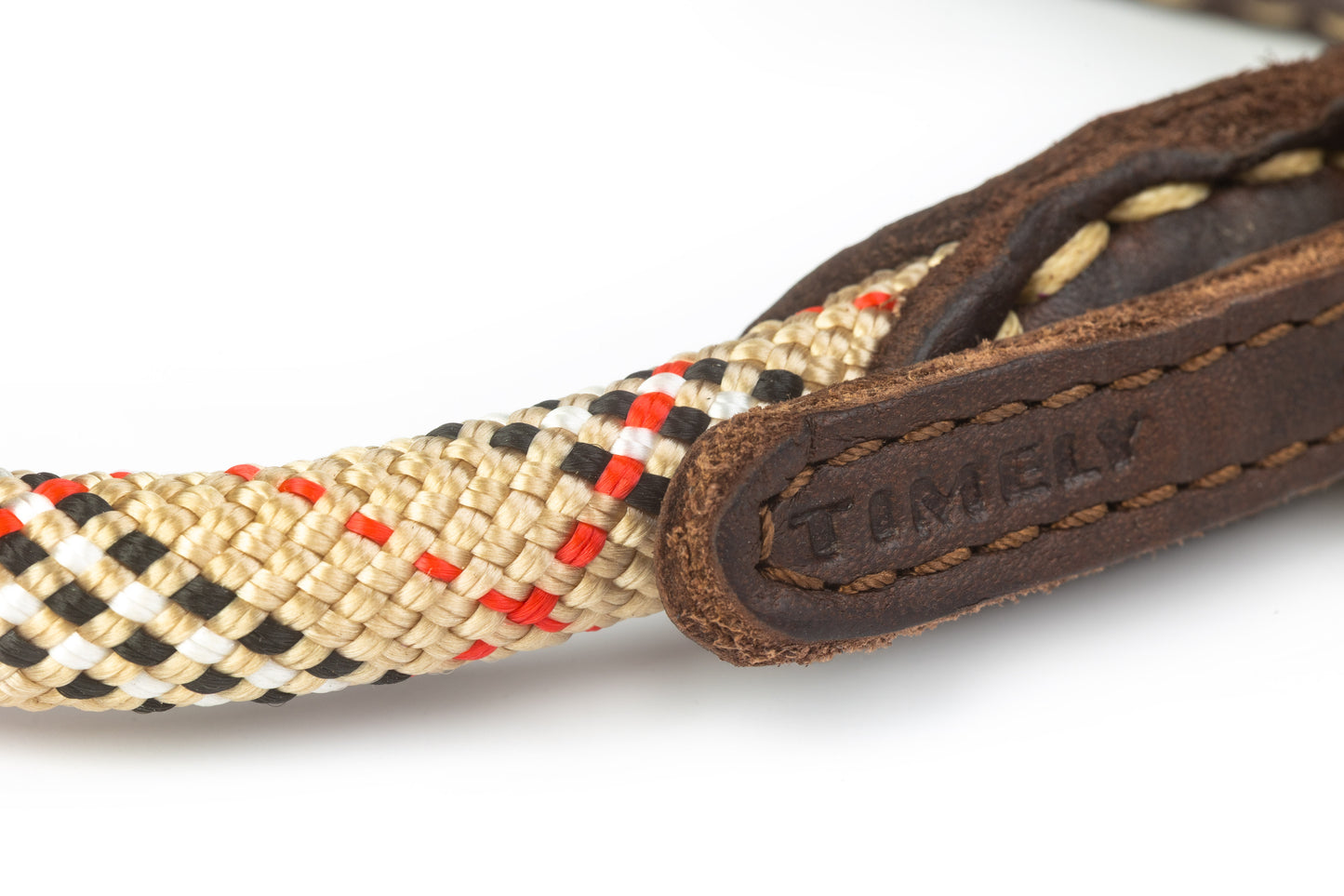 Hand-sewn dog rope/leather collar PREVENTS MATTING
