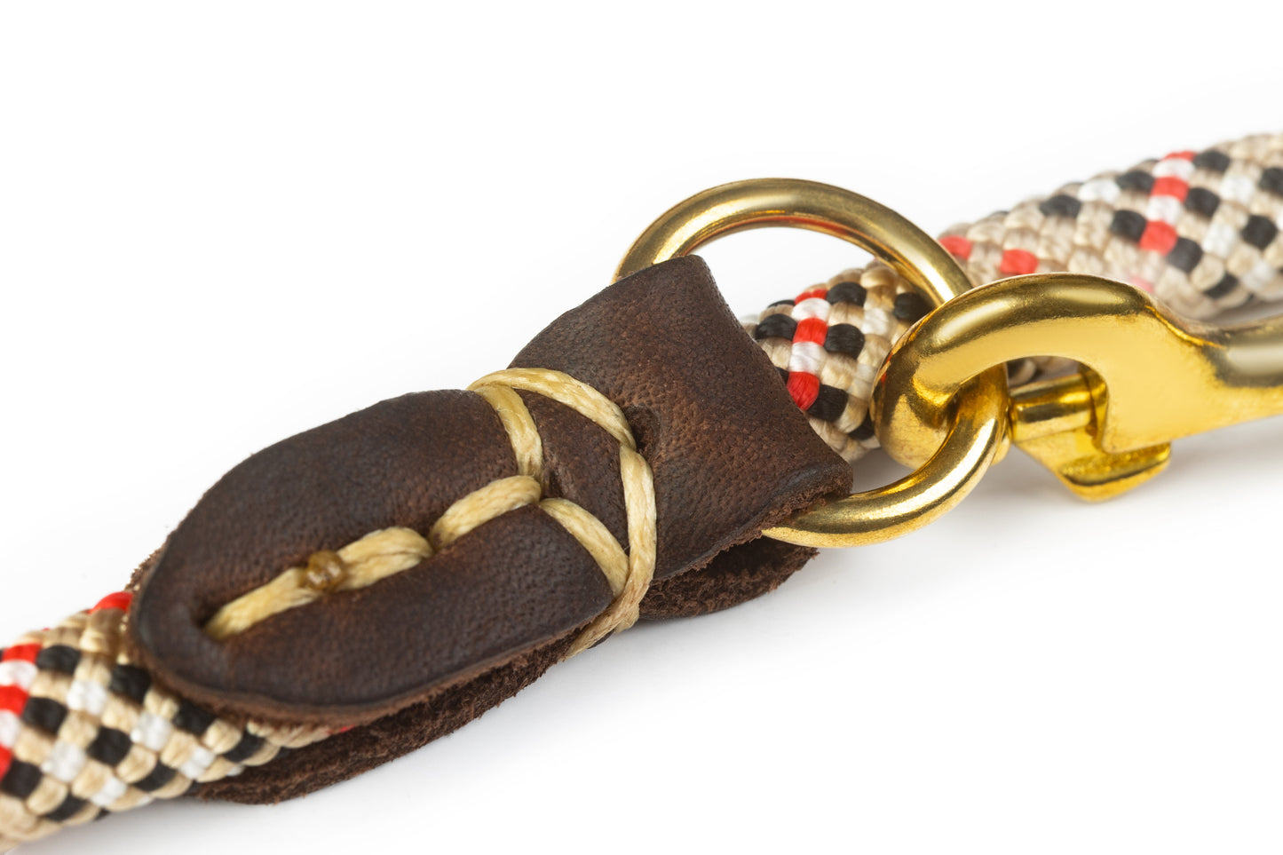 Multifunctional Rope & Leather Dog Leash Solid Brass – 6-in-1 Adjustable Design (Copy)