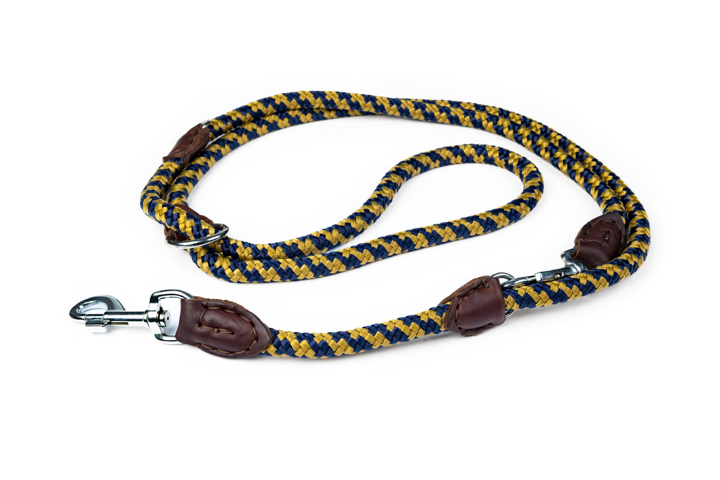 Multifunctional Majestic Rope & Leather Dog Leash – 6-in-1 Adjustable Design