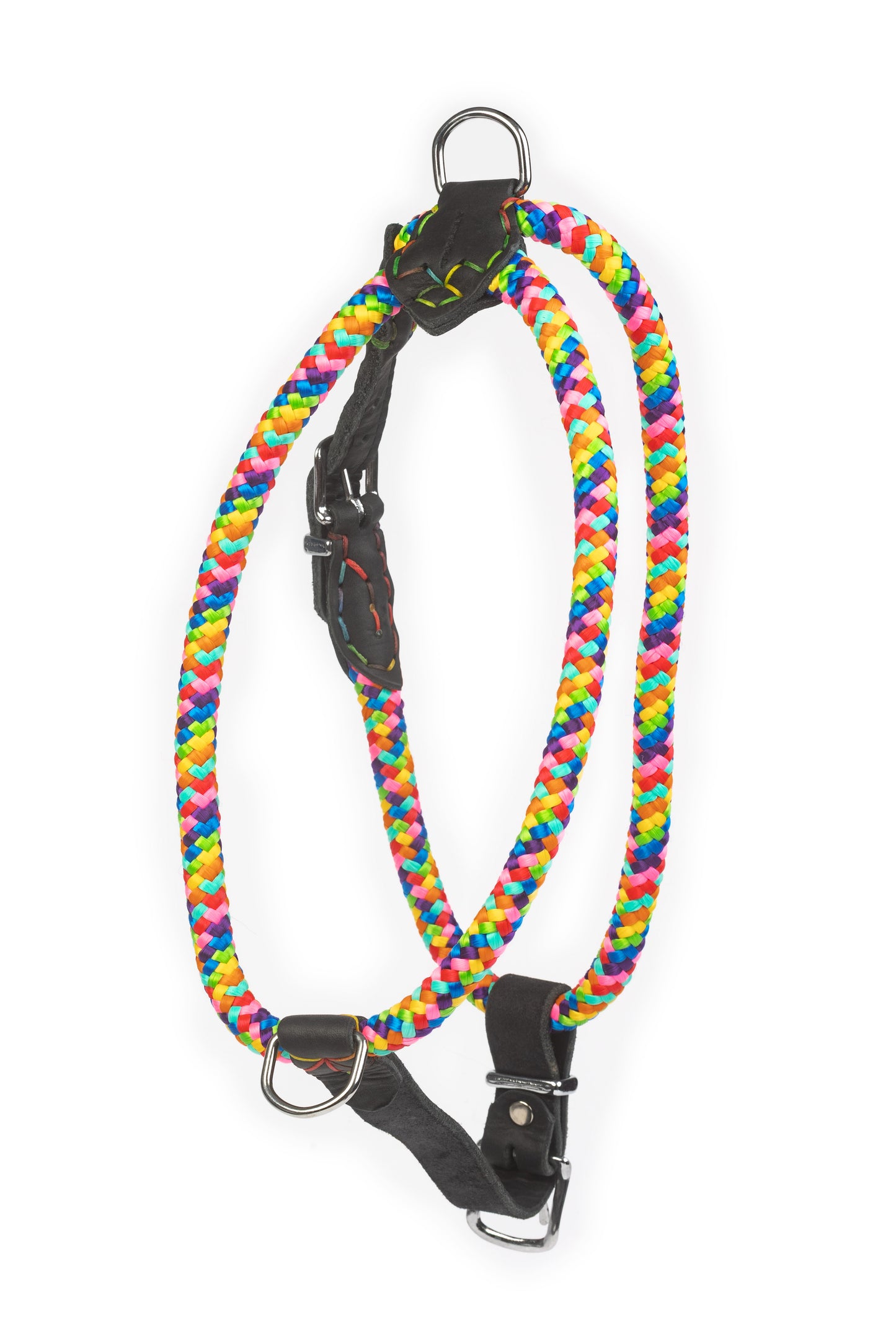 Dog NO PULL Harness RAINBOW Rope Prevents Matting Hand-sewn