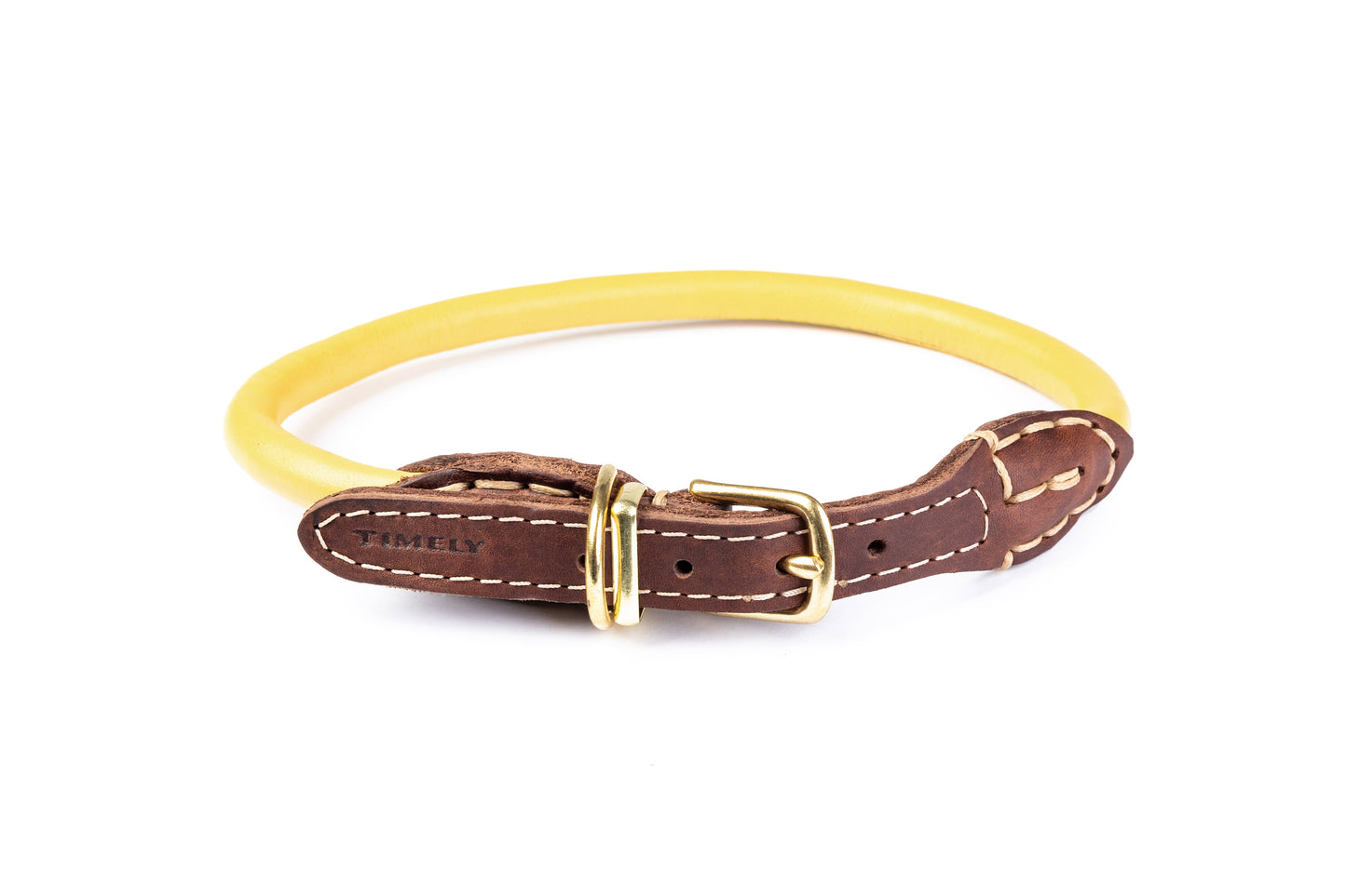 Hand stitched dog collar 8mm-40cm (38-43cm)15"-17" prevents matting ANTI ALLERGIC Red made of genuine rounded ITALIAN leather inside stitch.