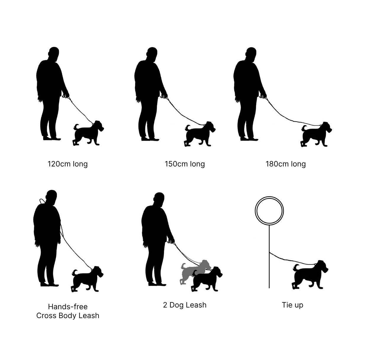Multifunctional Majestic Rope & Leather Dog Leash – 6-in-1 Adjustable Design
