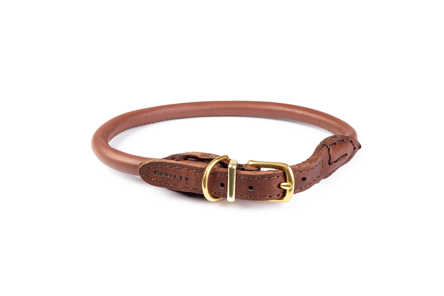 Hand stitched dog collar 8mm-40cm (38-43cm)15"-17" prevents matting ANTI ALLERGIC Red made of genuine rounded ITALIAN leather inside stitch.