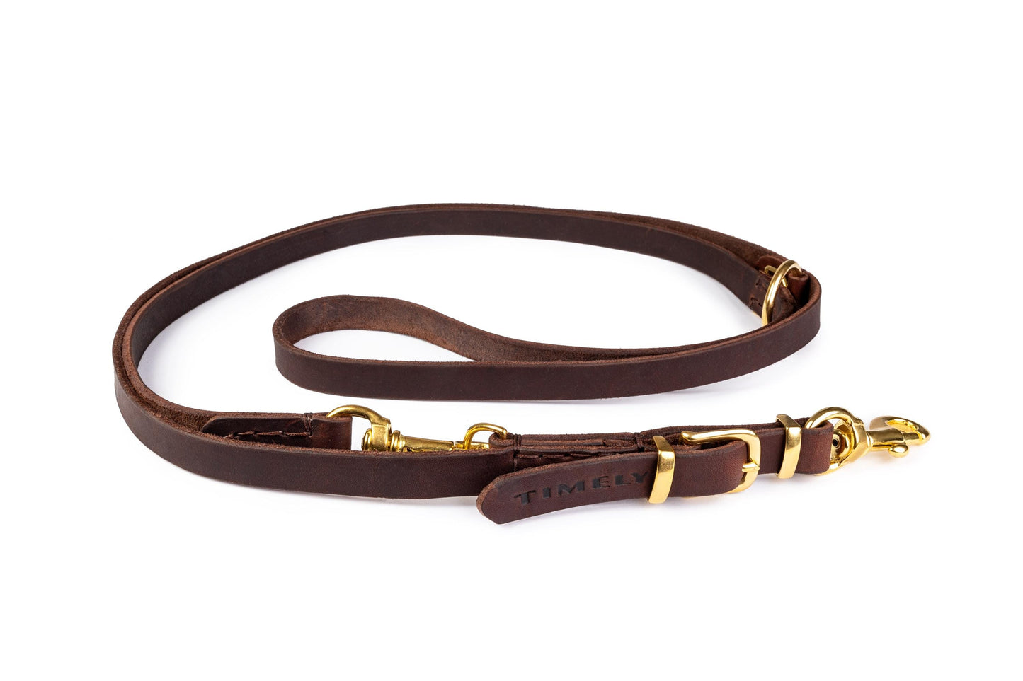 Handmade Adjustable Brown Leather Leash 20mm-220cm– Crafted from Premium Oil-Tanned Leather with Solid Brass Hardware 6 in 1 leash