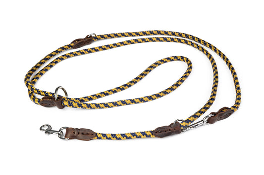 Multifunctional Majestic Rope & Leather Dog Leash – 6-in-1 Adjustable Design