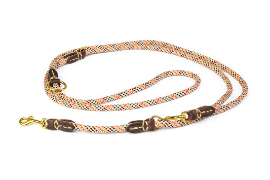 Multifunctional Rope & Leather Dog Leash Solid Brass – 6-in-1 Adjustable Design (Copy)